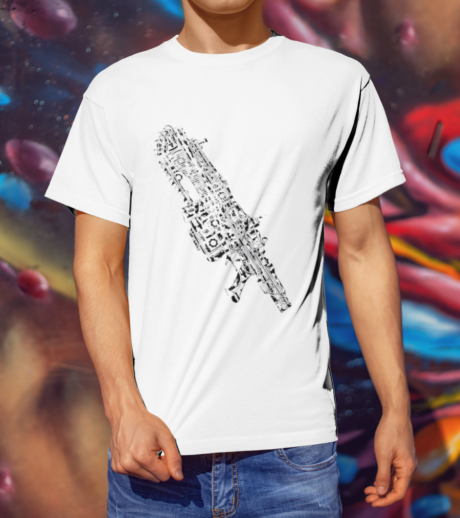 Gears Of War Lancer Assault Rifle Chainsaw Gaming Weapon T-Shirt