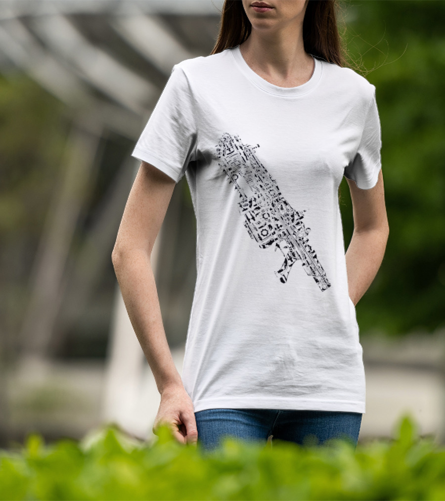 Gears Of War Lancer Assault Rifle Chainsaw Gaming Weapon T-Shirt