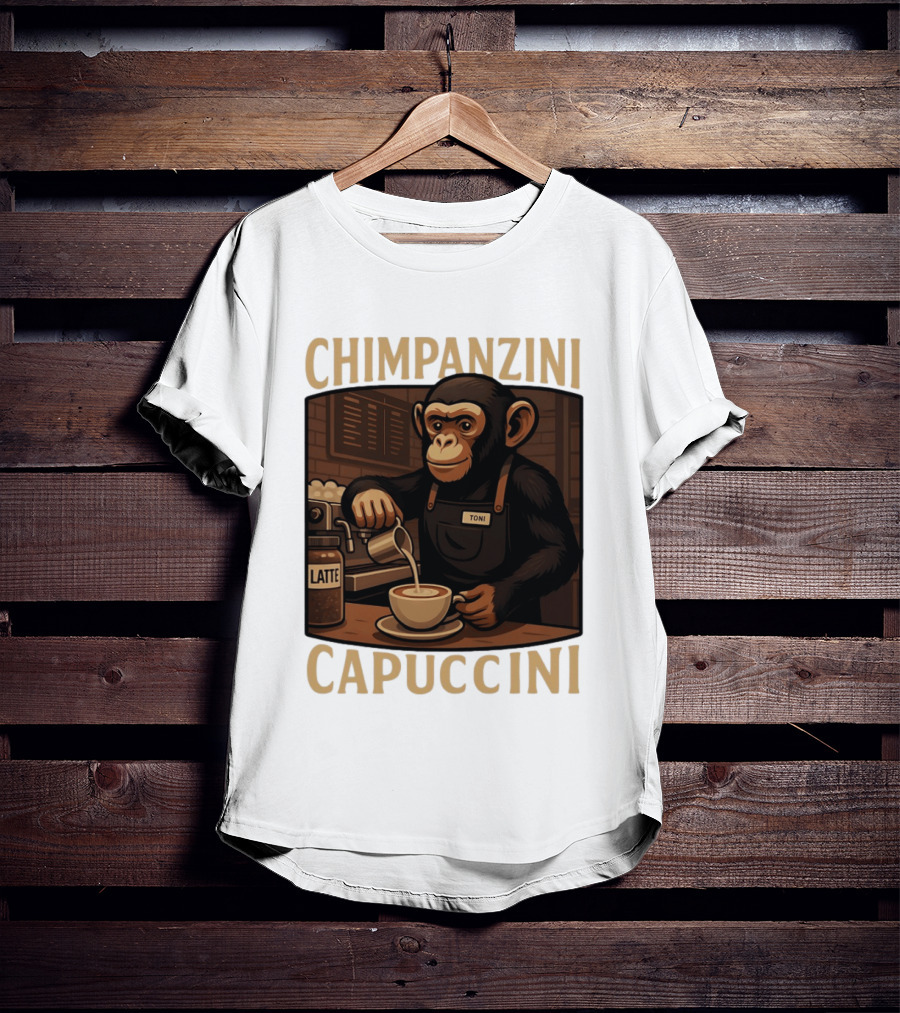 Chimpanzini Capuccini Latte Barista Chimp 'Toni T-Shirt