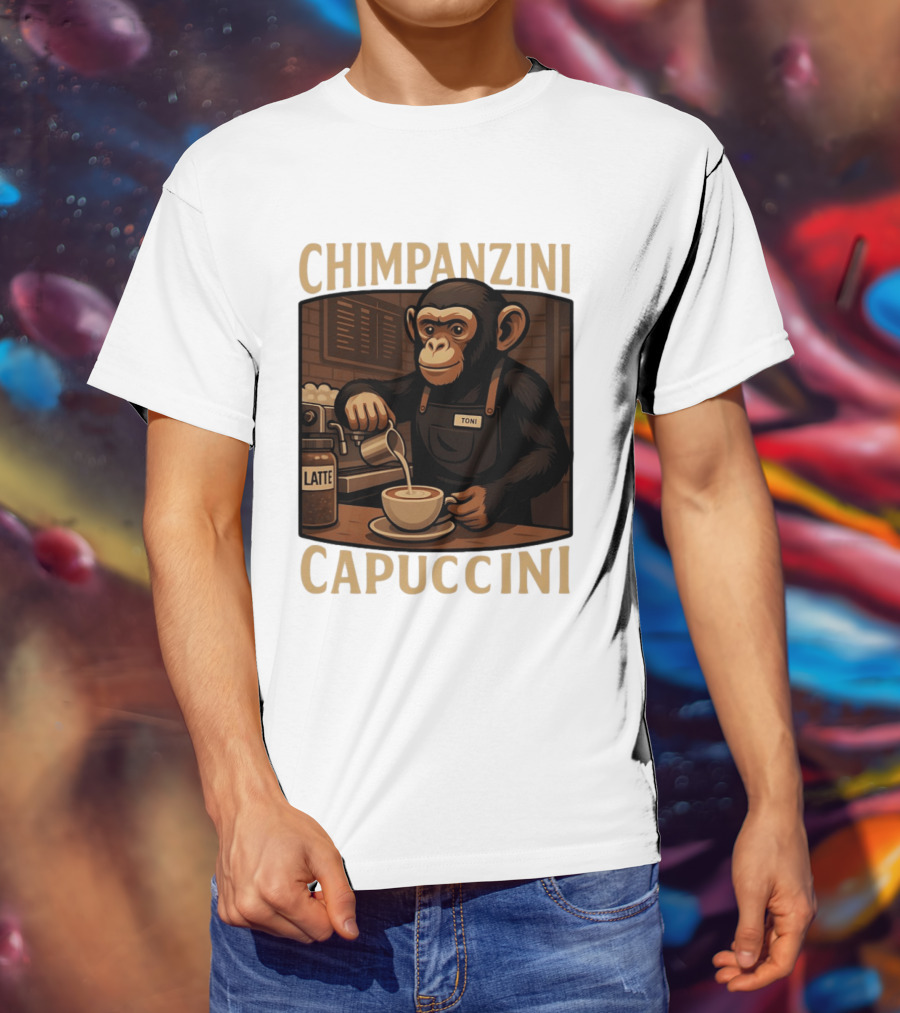 Chimpanzini Capuccini Latte Barista Chimp 'Toni T-Shirt