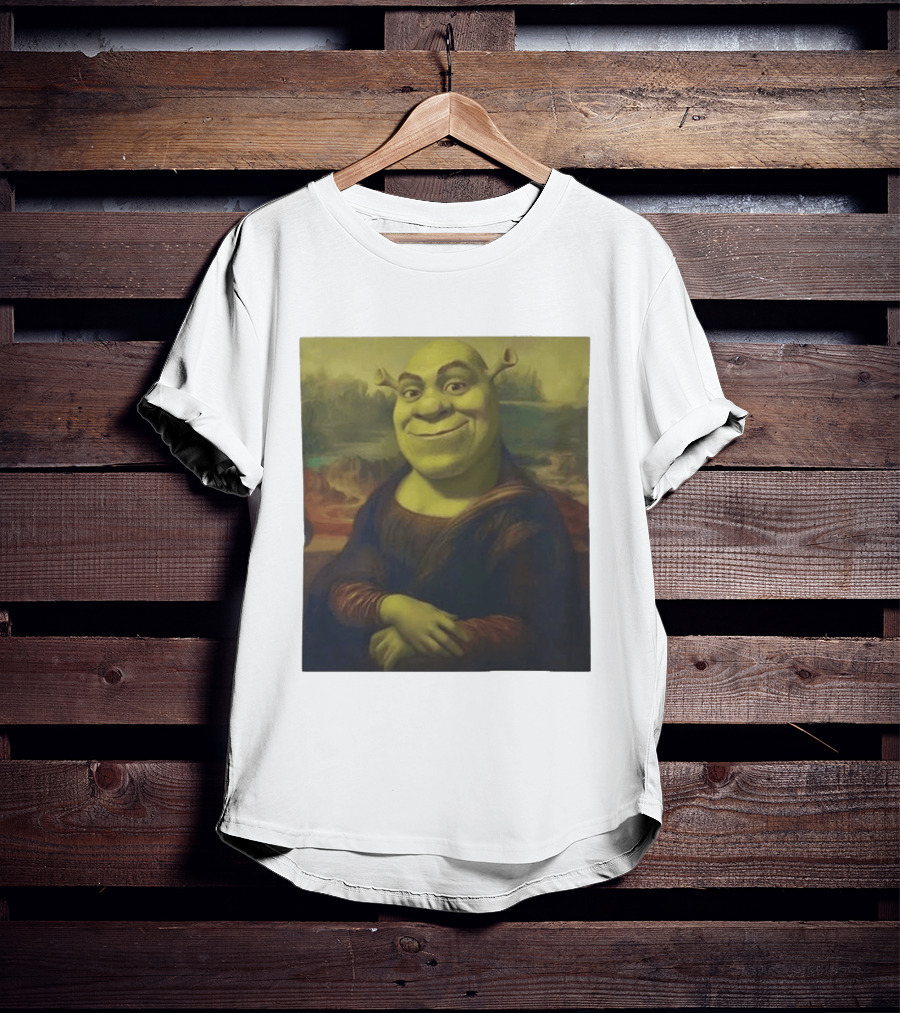 Shrek Mona Lisa Crossover Painting T-Shirt