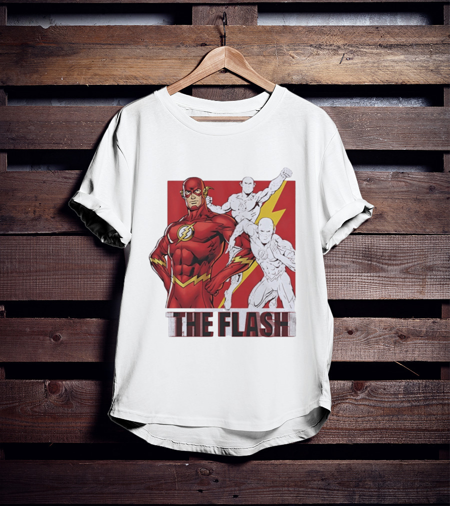 The Flash Scarlet Speedster DC Comics Lightning Bolt Heroic Pose T-Shirt