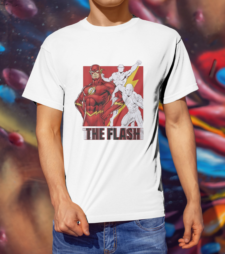 The Flash Scarlet Speedster DC Comics Lightning Bolt Heroic Pose T-Shirt