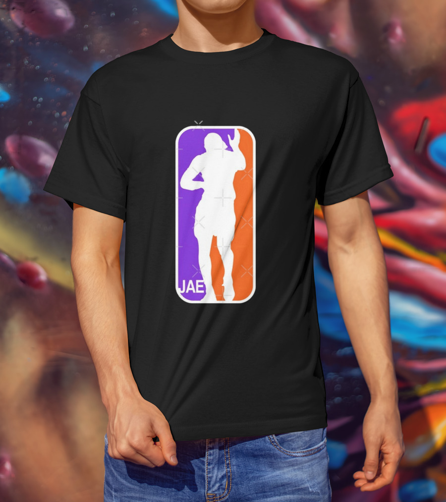 Jae Basketball Pose Purple And Orange T-Shirt