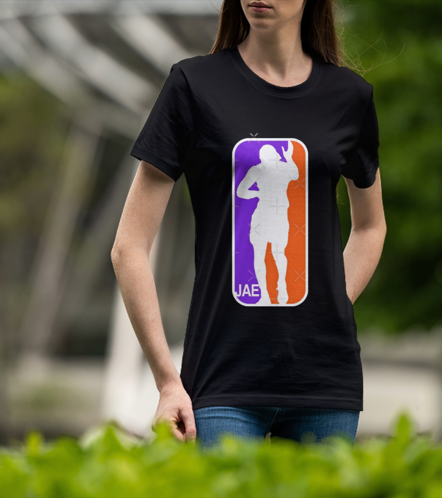 Jae Basketball Pose Purple And Orange T-Shirt