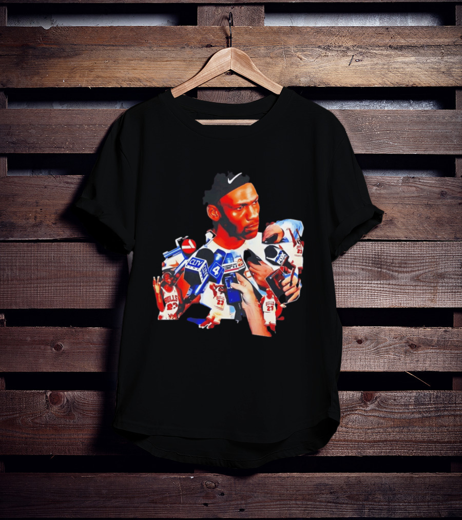 Michael Jordan Press Conference CLTV ESPN FOX Bulls T-Shirt