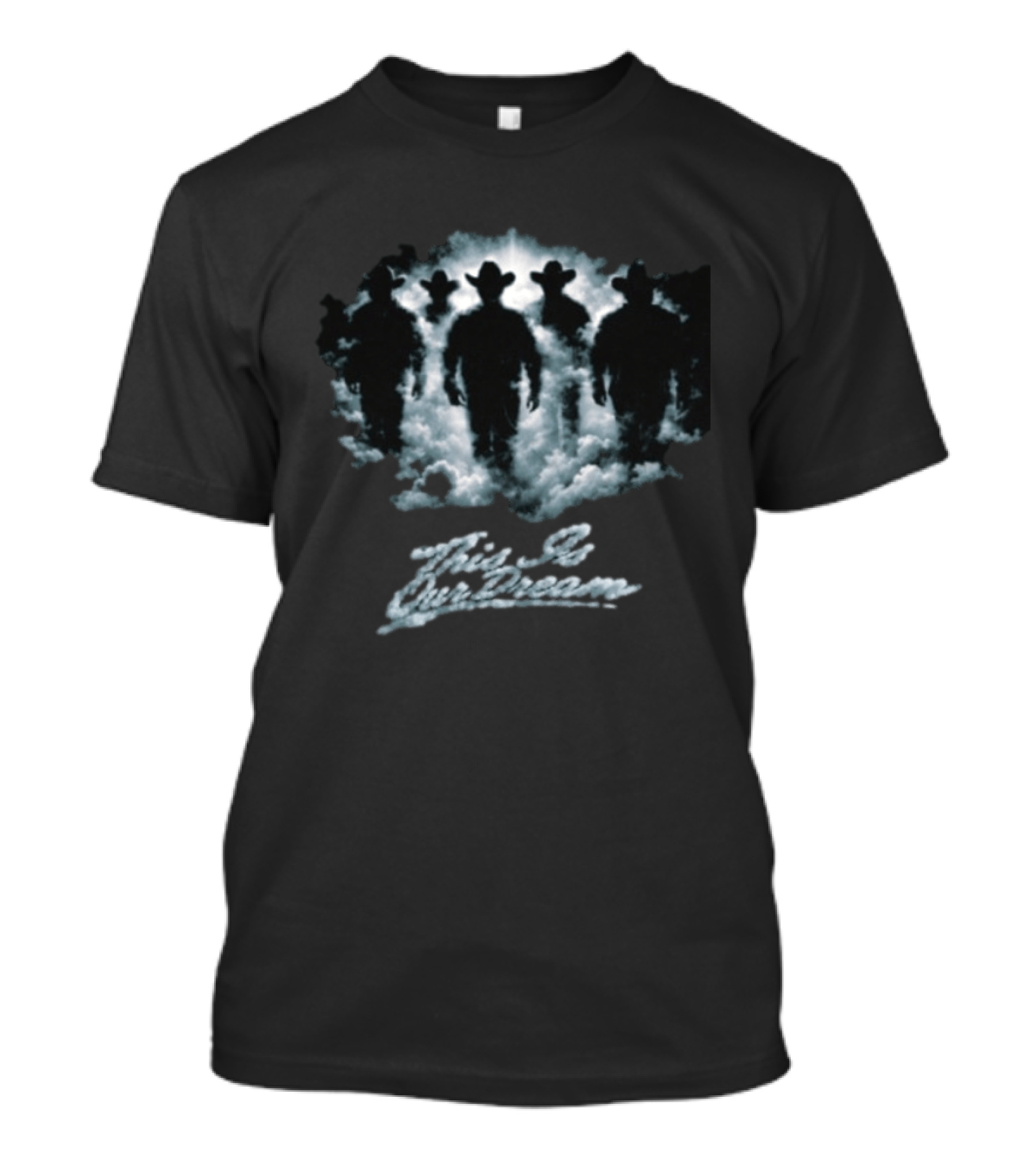 Fuerza Regida Malos Pasos Cowboy Silhouette Clouds T-Shirt