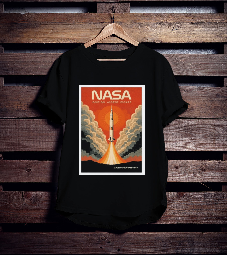 NASA Ignition Ascent Escape Apollo Program 1969 Rocket Launch T-Shirt