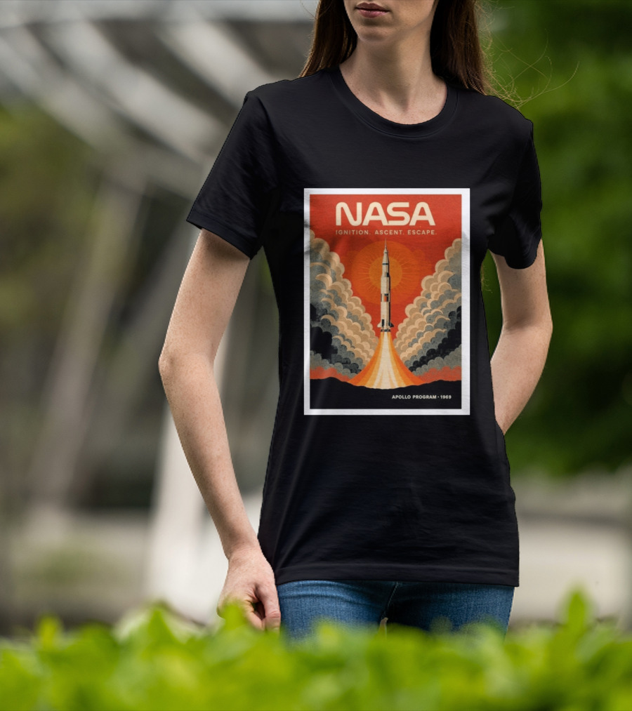 NASA Ignition Ascent Escape Apollo Program 1969 Rocket Launch T-Shirt
