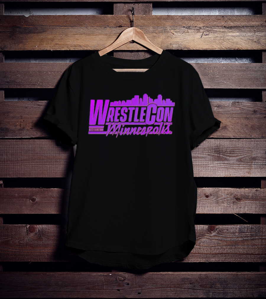 WrestleCon Destination Minneapolis Professional Wrestling Event Skyline T-Shirt
