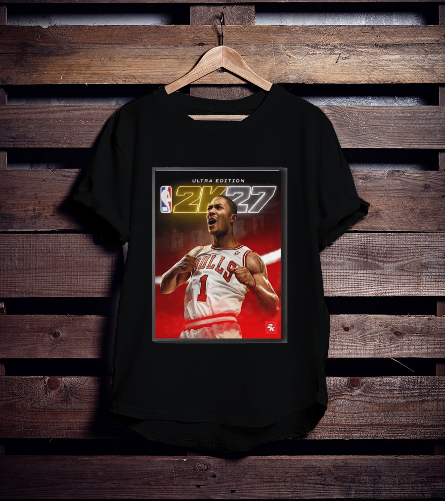 NBA 2K27 Ultra Edition Derrick Rose Bulls Cover Athlete T-Shirt
