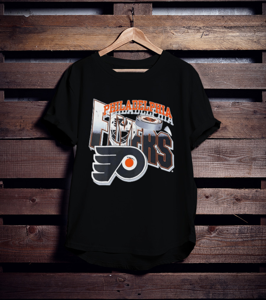 Philadelphia Flyers Goalie Mask Hockey Puck NHL Team T-Shirt
