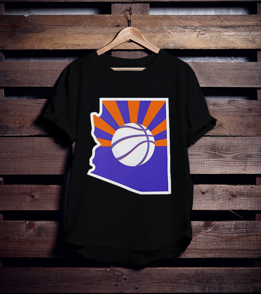 Phoenix Suns Arizona Basketball State Map Suns Set T-Shirt