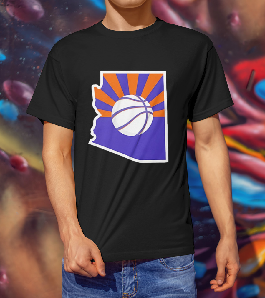 Phoenix Suns Arizona Basketball State Map Suns Set T-Shirt