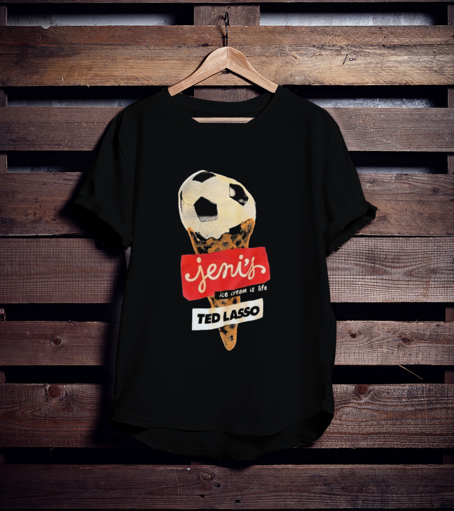 Jeni's Ice Cream Is Life Soccer Cone Ted Lasso T-Shirt