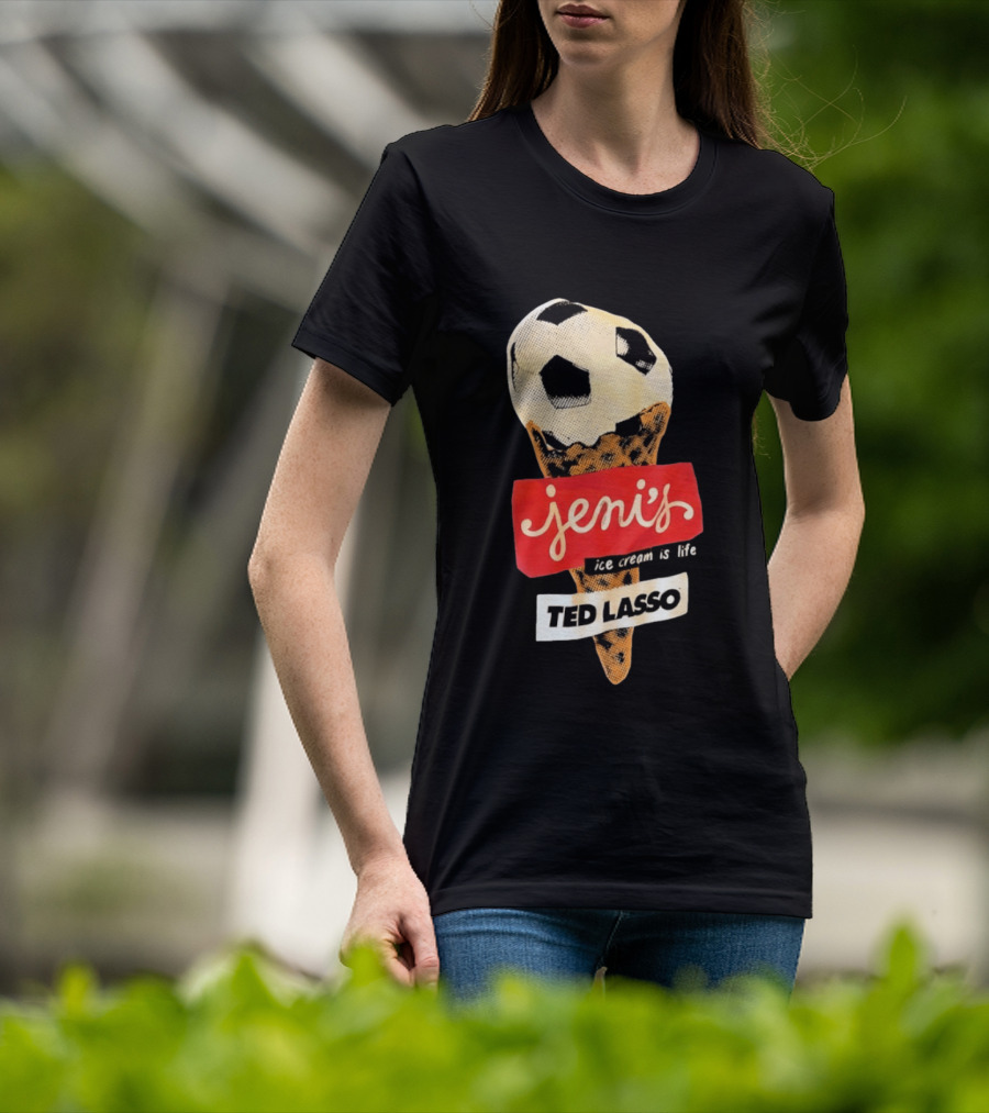Jeni's Ice Cream Is Life Soccer Cone Ted Lasso T-Shirt
