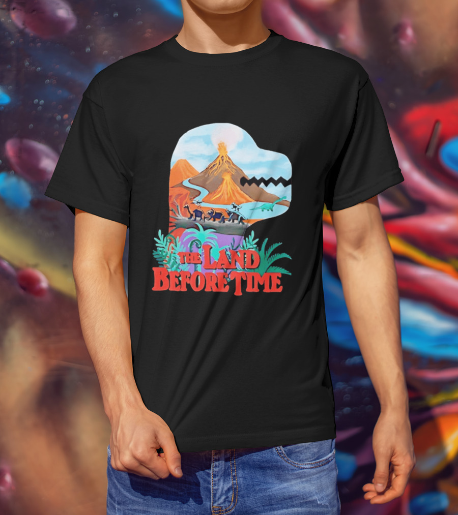 The Land Before Time Dinosaur Volcano Landscape T-Shirt