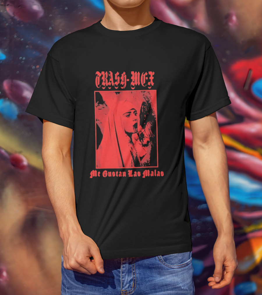 Trash Mex Me Gustan Las Malas Nun Iconic Red Nun T-Shirt