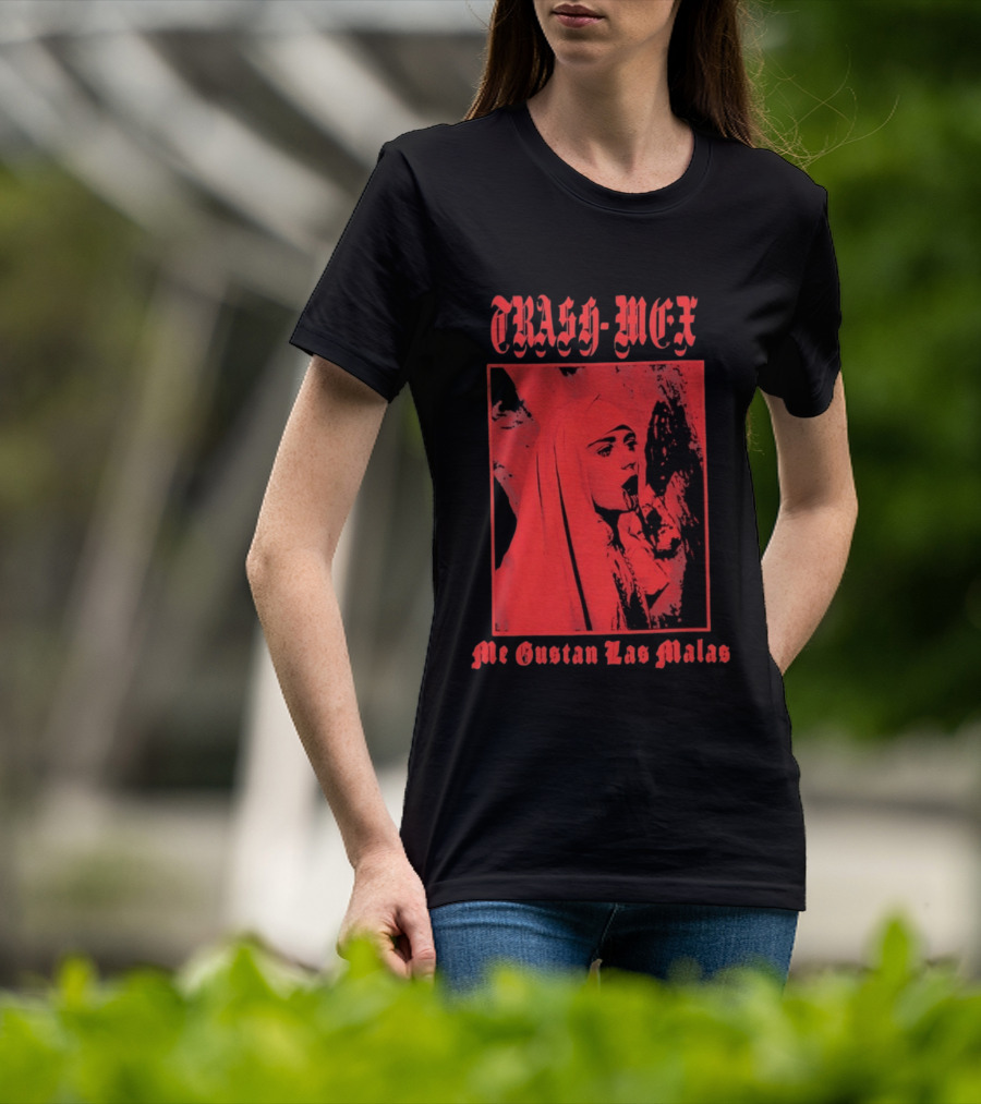 Trash Mex Me Gustan Las Malas Nun Iconic Red Nun T-Shirt