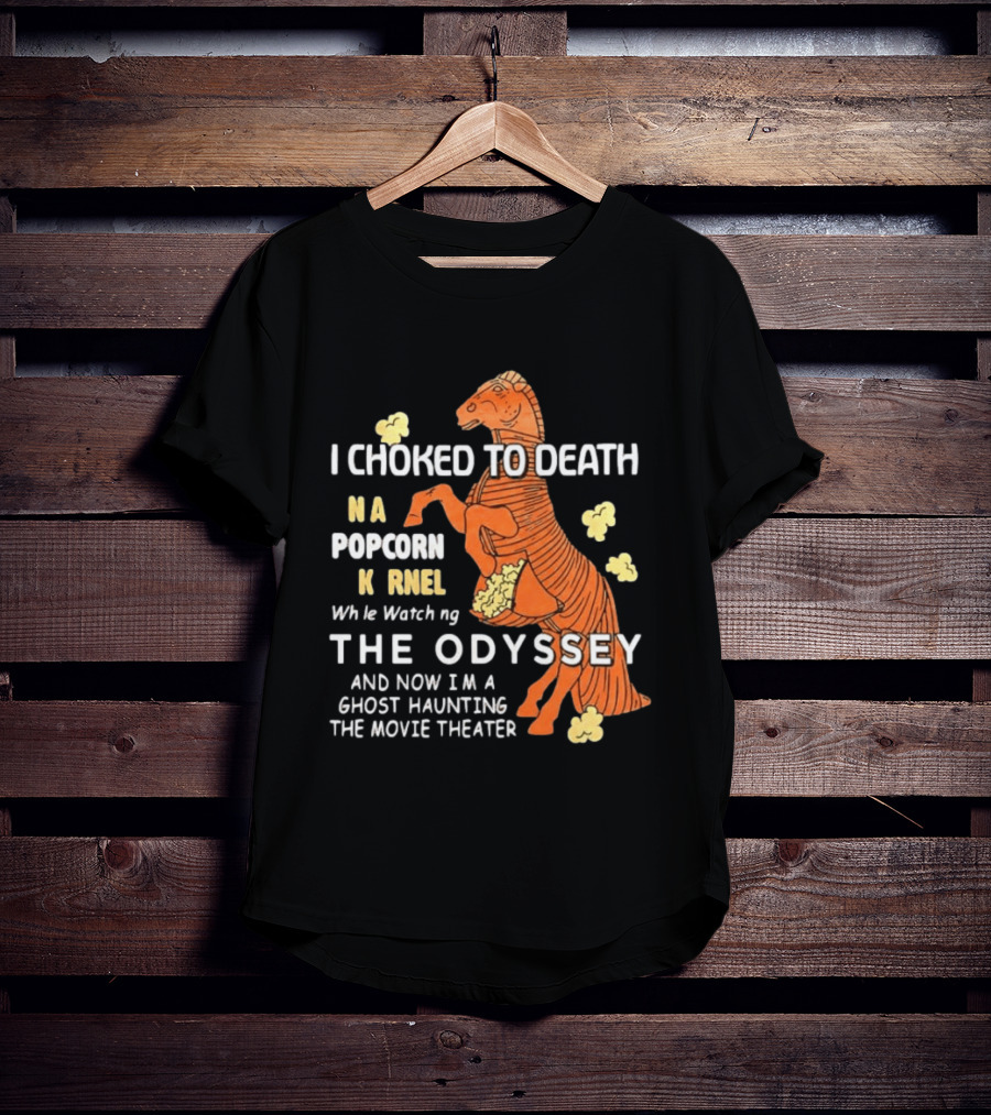 Trojan Horse Ghost Haunting The Odyssey Popcorn Kernel T-Shirt