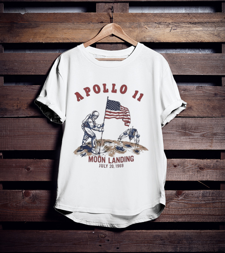 Apollo 11 Moon Landing Astronaut Flag July 20 1969 T-Shirt