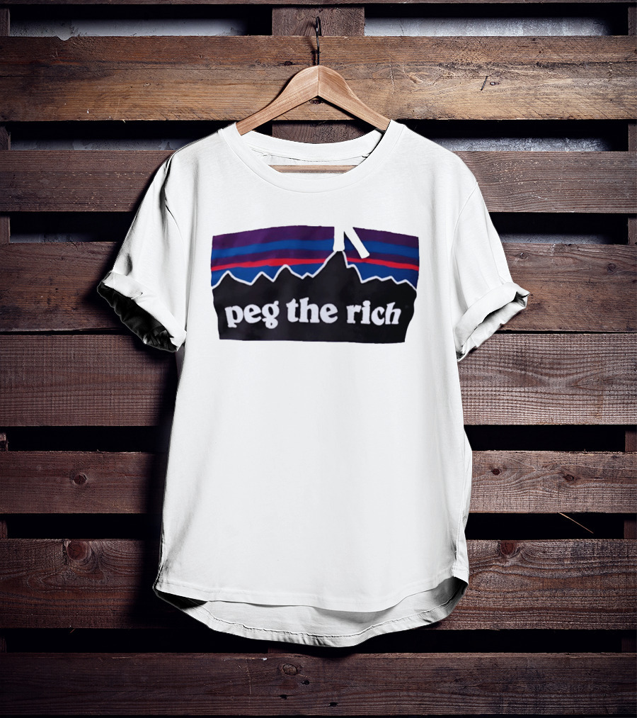Peg The Rich Satire Mountain Peaks T-Shirt