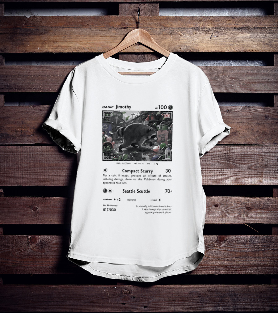 Jimothy Card 110 Combat Scrapy Raccoon Seattle Scuttle 70 2023 67/99 T-Shirt