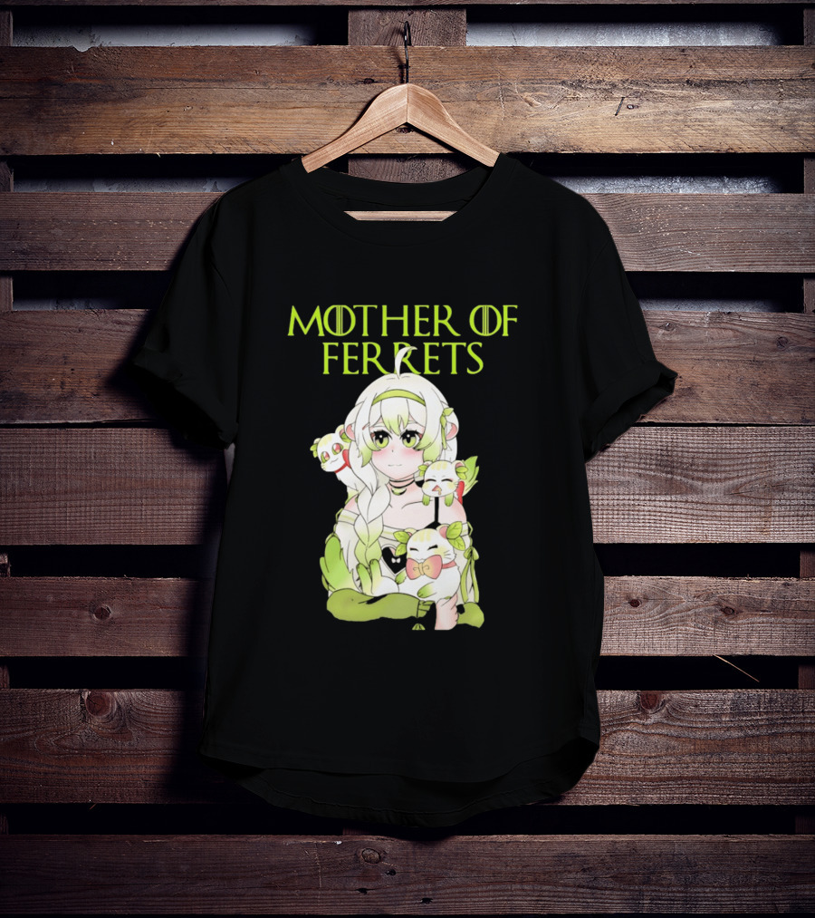 Mother Of Ferrets Anime Girl Ferret Lover Cute Kawaii T-Shirt