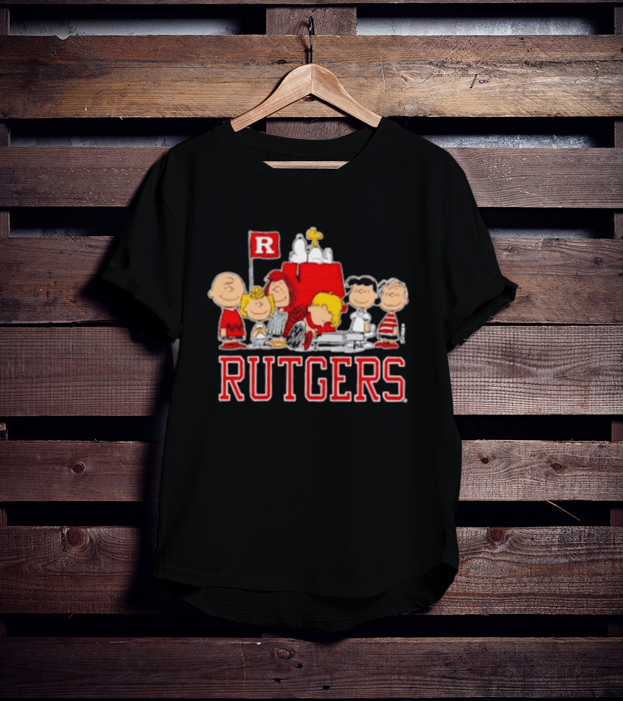 Peanuts Characters Rutgers Scarlet Knights Snoopy Woodstock Lucy Charlie Brown T-Shirt