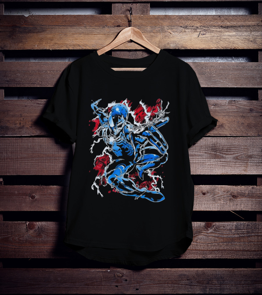 Punisher Spider Man Mashup Marvel Comics Blue Venom Transformation T-Shirt