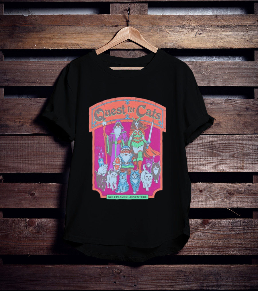 Quest For Cats Fantasy Roleplaying Adventure Mage Warriors And Cats T-Shirt