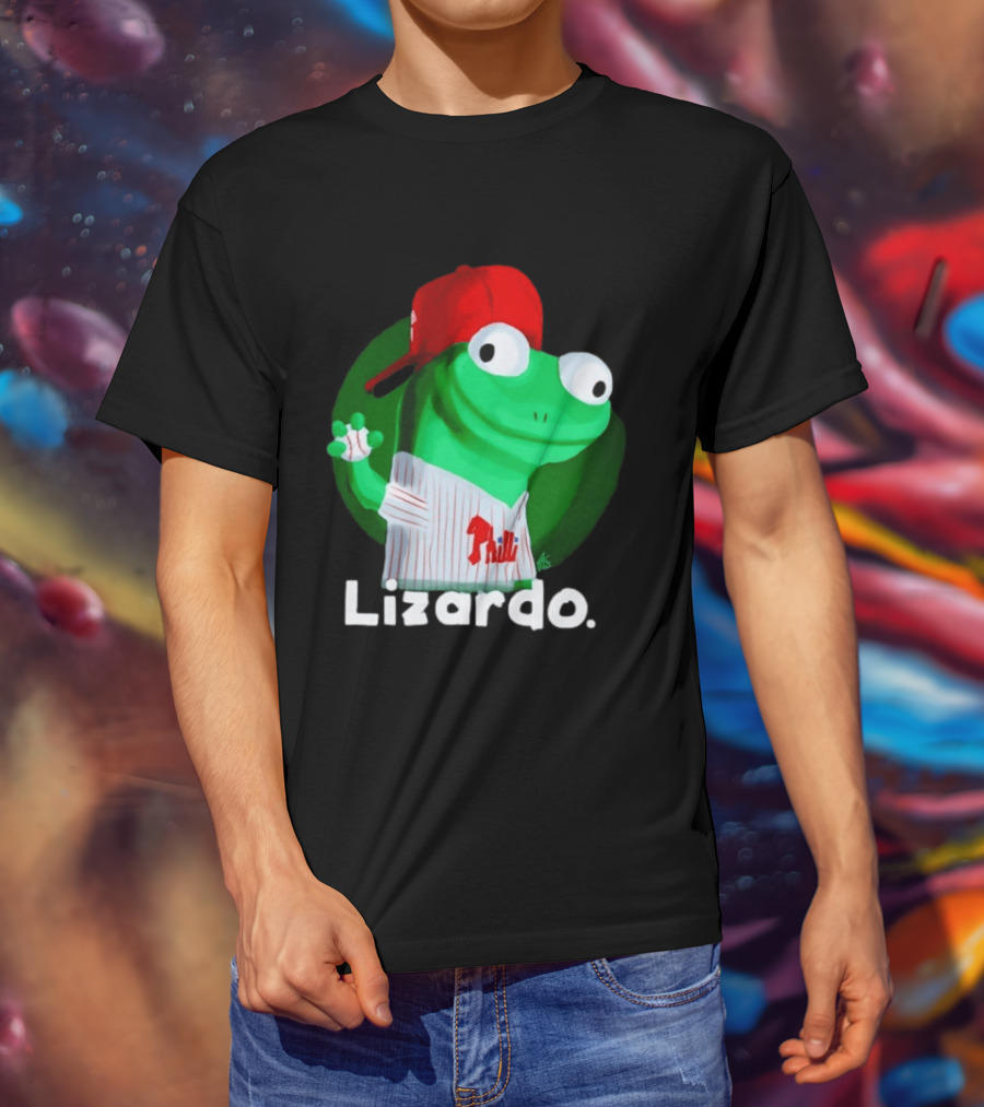 Lizardo Philadelphia Phillies Baseball Philli Red Cap Cartoon T-Shirt