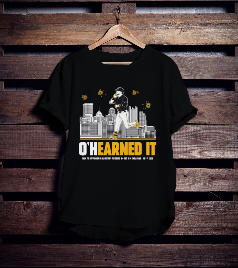 Ryan Ohearn Pittsburgh Pirates 10 RBI Game Ohearned It July 7 2026 MLB Skyline T-Shirt