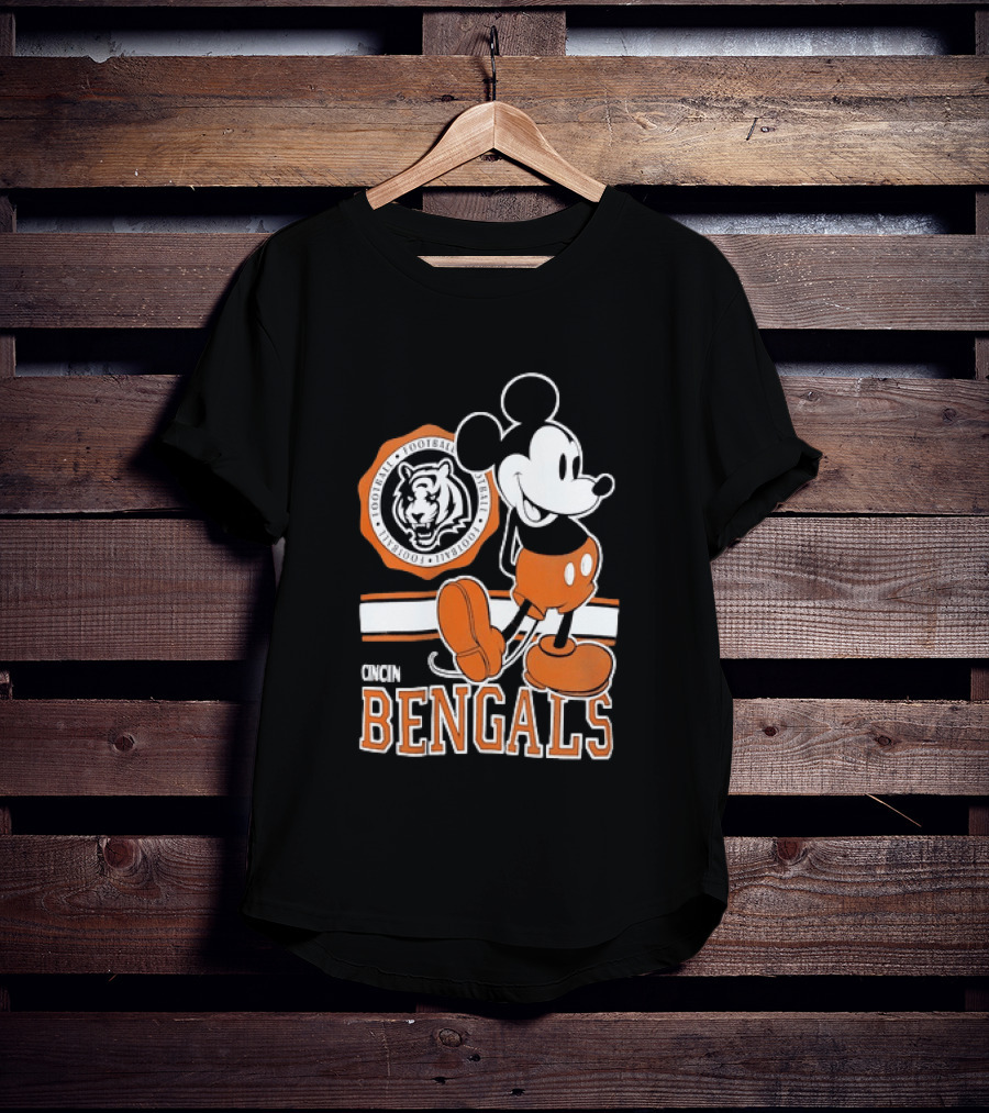 Mickey Mouse Cincinnati Bengals Football Tiger T-Shirt