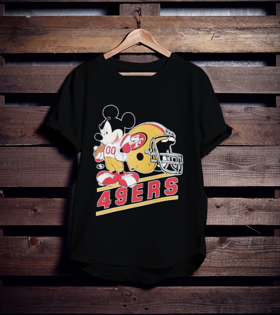 Mickey Mouse With San Francisco 49ers Helmet Football 49ers T-Shirt