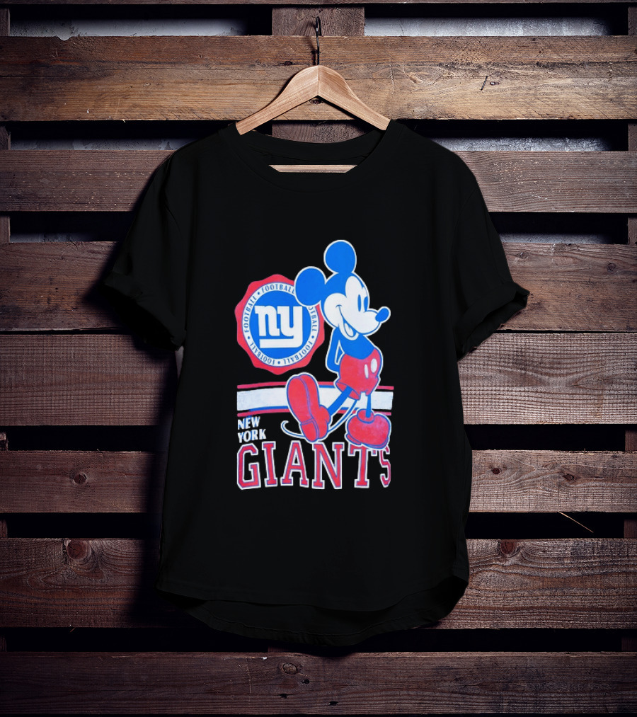 Mickey Mouse New York Giants Football NY Sports Fan T-Shirt