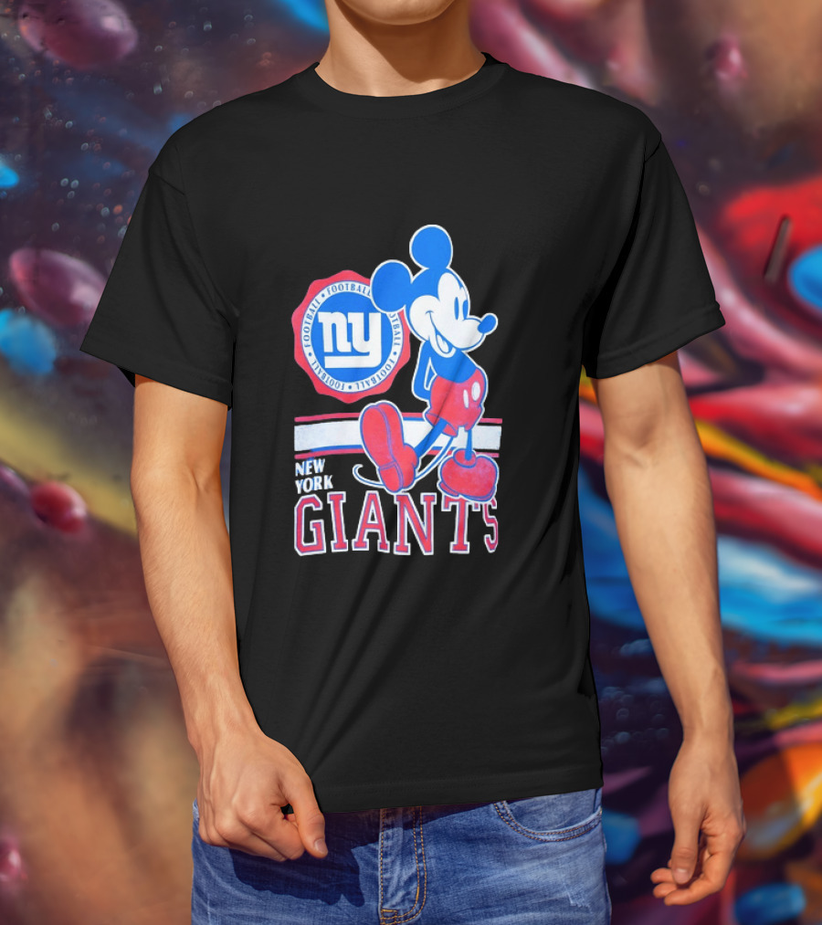 Mickey Mouse New York Giants Football NY Sports Fan T-Shirt
