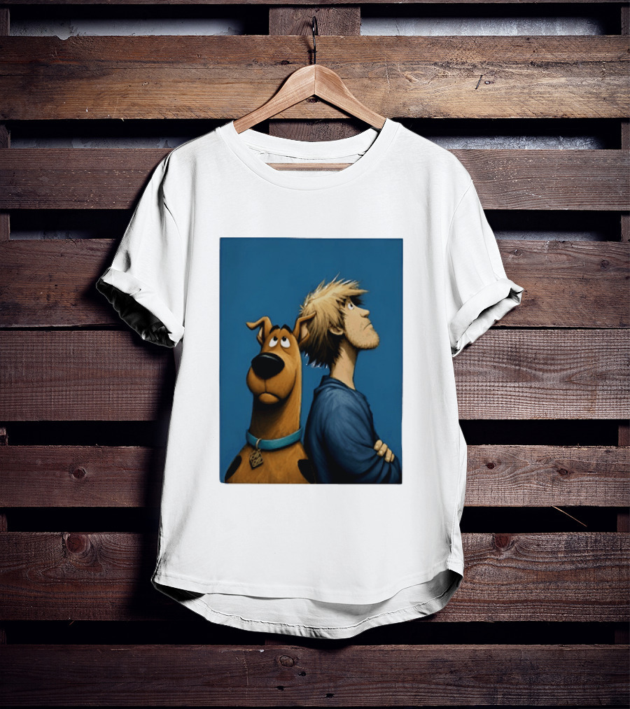 Scooby Doo And Shaggy Rogers Mystery Inc Iconic Cartoon Duo Facing Adventure T-Shirt