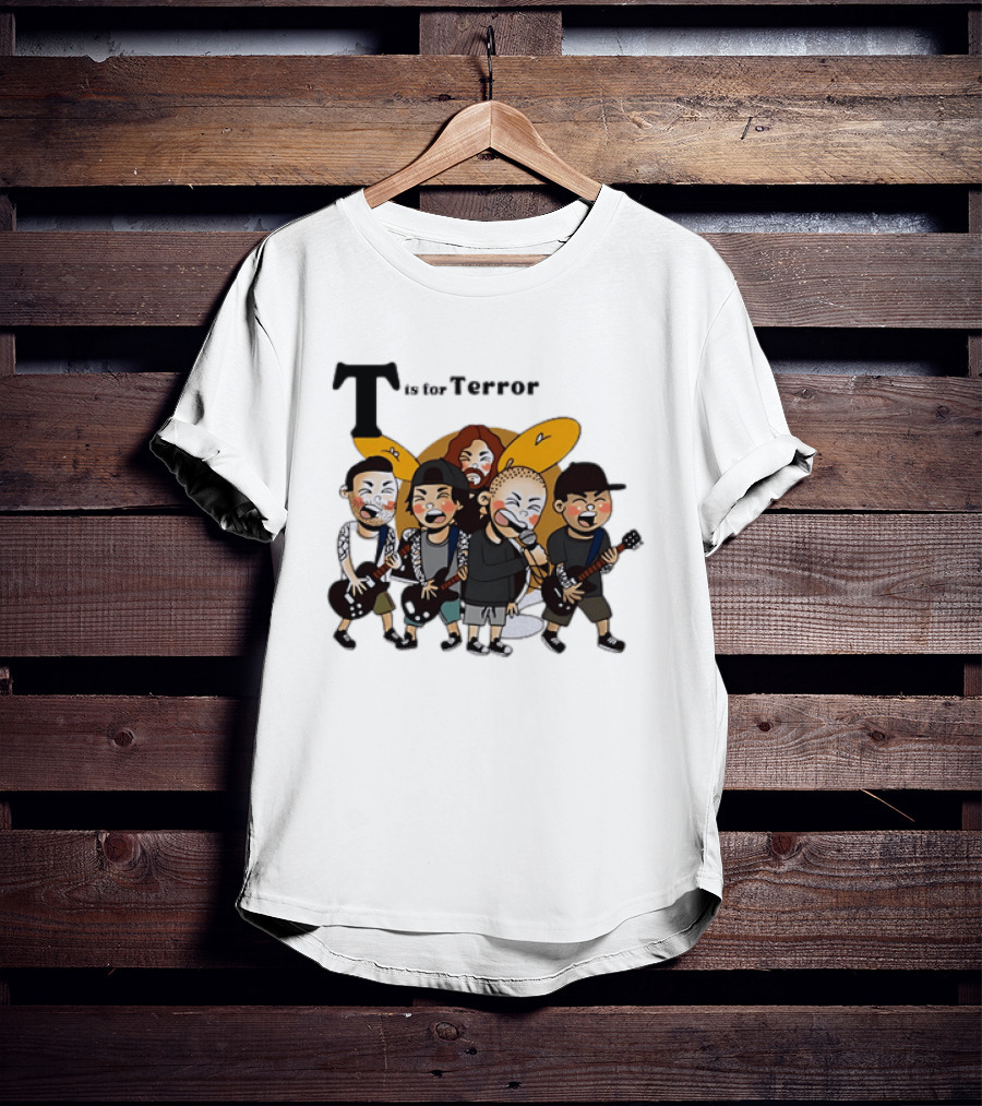 T Is For Terror Cartoon Punk Rock Band Music T-Shirt