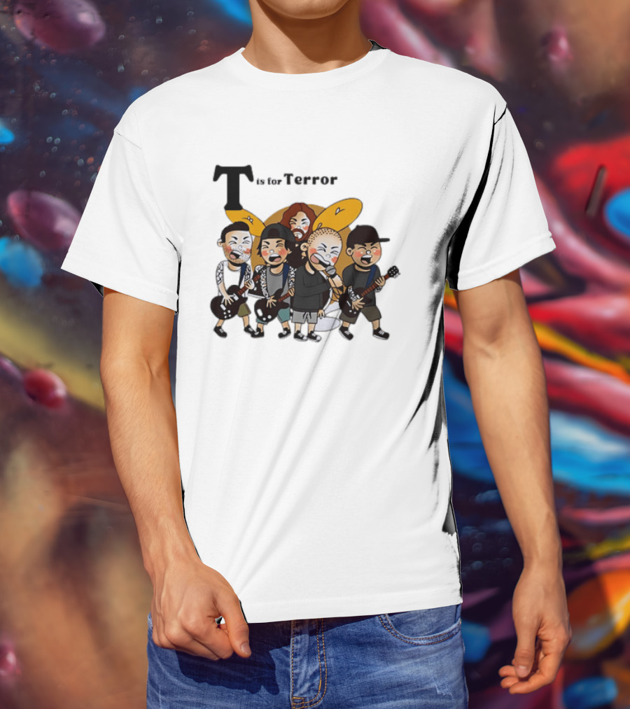 T Is For Terror Cartoon Punk Rock Band Music T-Shirt
