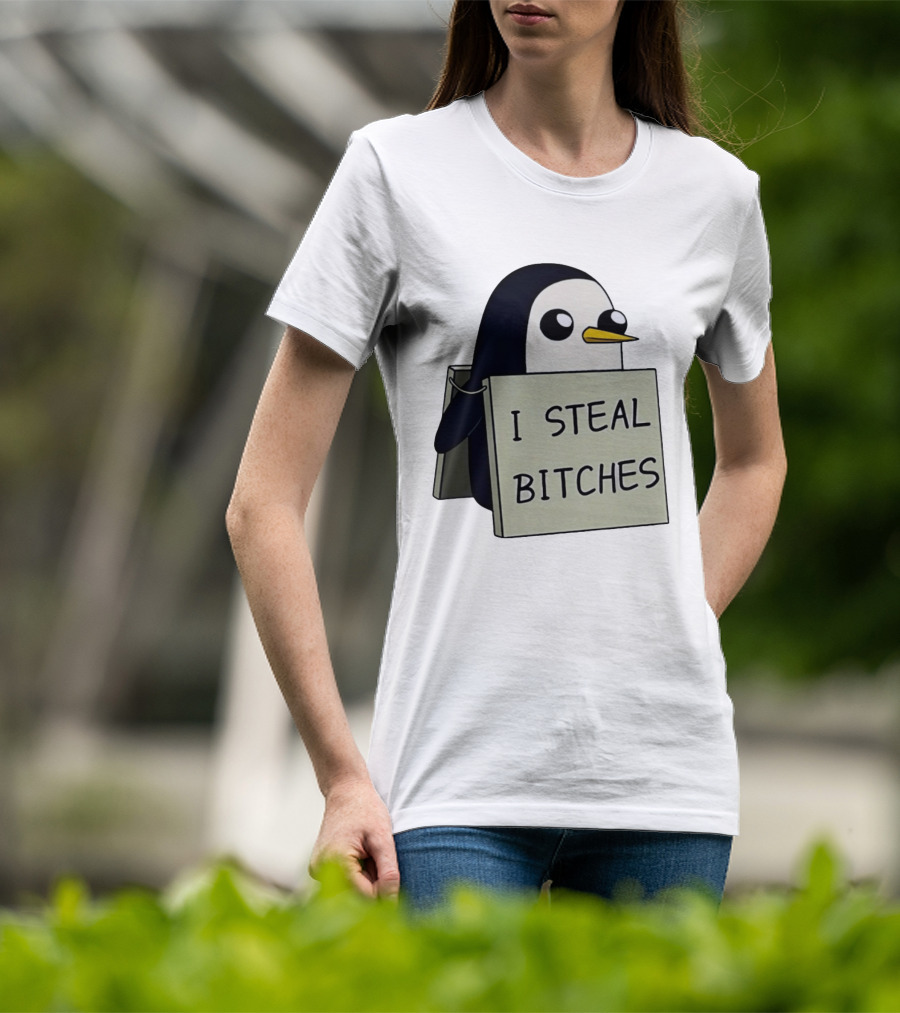Gunter The Penguin I Steal Bitches Adventure Time Iconic Character Humor T-Shirt