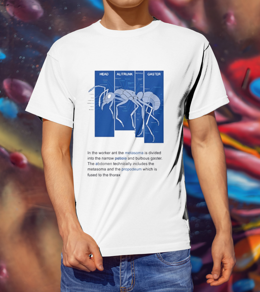 Worker Ant Diagram Head Alitrunk Gaster Metasoma Petiole Biology T-Shirt