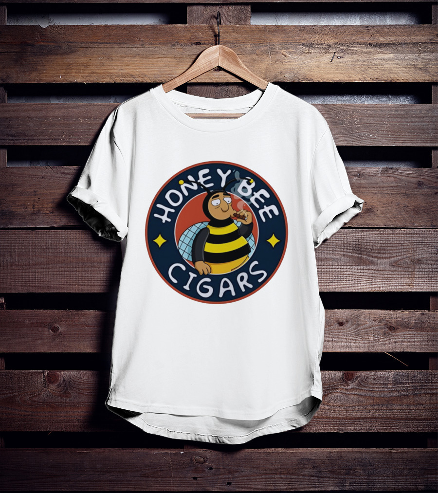 Honey Bee Cigars Smoking Cartoon Bee T-Shirt