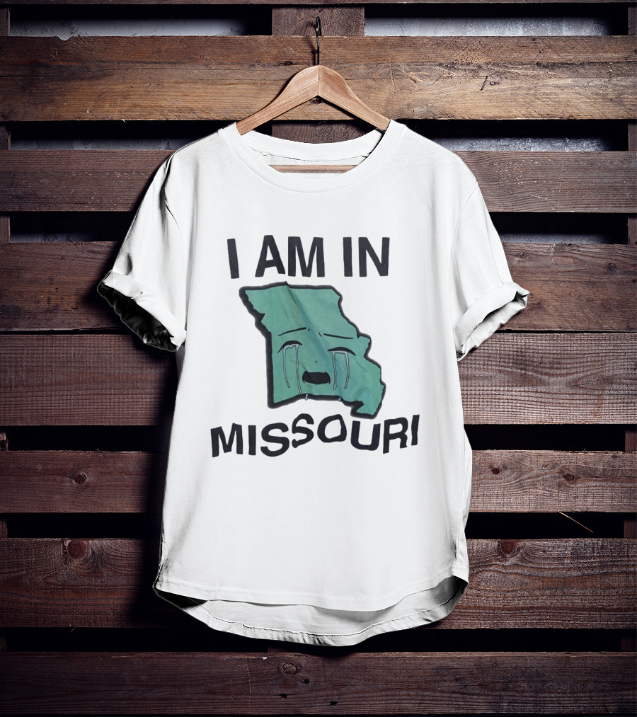 I Am In Missouri Crying Map Misery Pun T-Shirt
