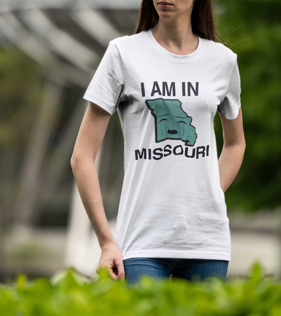 I Am In Missouri Crying Map Misery Pun T-Shirt