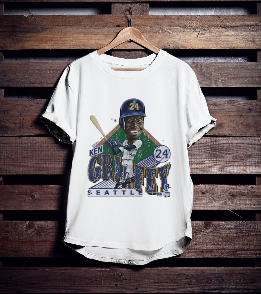 Ken Griffey Jr 24 Seattle Mariners 500 HR Club Distressed T-Shirt