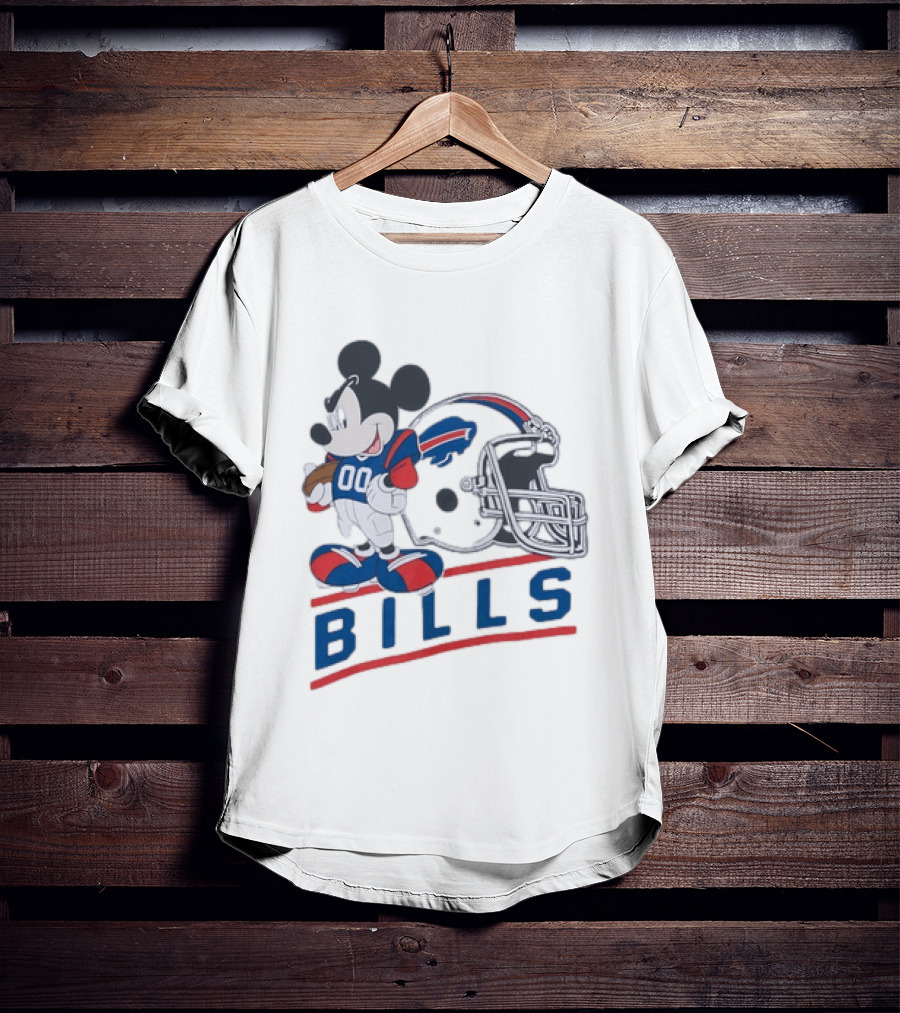 Mickey Mouse Buffalo Bills 00 Jersey Football Helmet T-Shirt