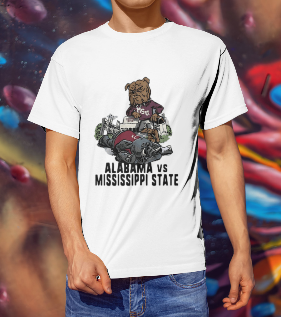 Alabama Vs Mississippi State Bulldogs Football Rivalry Game Day T-Shirt