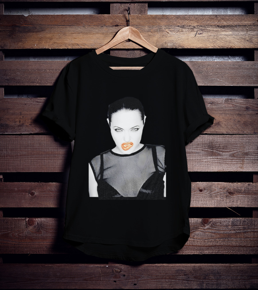 Angelina Jolie Black And White Pop Culture Fashion T-Shirt