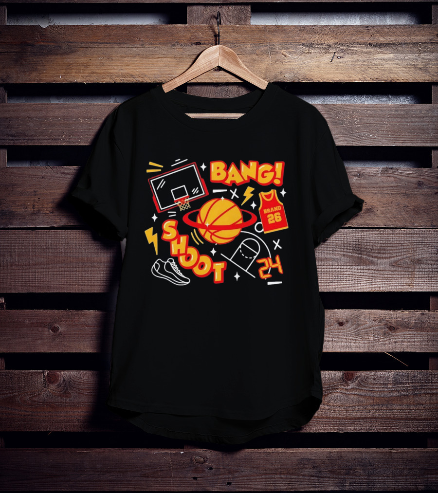 Bang Shoot Basketball Brand 26 Jersey Hoop 24 Sport Athletic T-Shirt